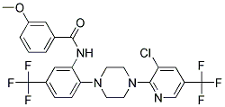 N-(2-(4-(3-Chloro-5-(trifluoromethyl)-2-pyridinyl)piperazino)-5-(trifluoromethyl)phenyl)-3-methoxybenzenecarboxamide Struktur