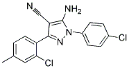 5-amino-1-(4-chlorophenyl)-3-(2-chloro-4-methylphenyl)-1H-pyrazole-4-carbonitrile Struktur