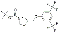 3-(3,5-Bis-trifluoromethyl-phenoxymethyl)-pyrrolidine-1-carboxylic acid tert-butyl ester Struktur