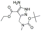 ethyl 5-amino-3-{[(tert-butoxycarbonyl)(methyl)amino]methyl}-1H-pyrazole-4-carboxylate Struktur