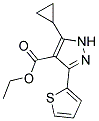 ethyl 5-cyclopropyl-3-thiophen-2-yl-1H-pyrazole-4-carboxylate Struktur