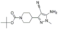 tert-butyl 4-(5-amino-4-cyano-1-methyl-1H-pyrazol-3-yl)piperidine-1-carboxylate Struktur