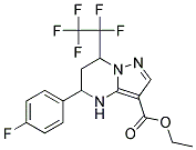 5-(4-Fluoro-phenyl)-7-pentafluoroethyl-4,5,6,7-tetrahydro-pyrazolo[1,5-a]pyrimidine-3-carboxylicacidethylester Struktur