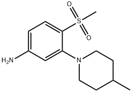 3-(4-Methylpiperidin-1-yl)-4-methylsulfonylaniline Struktur