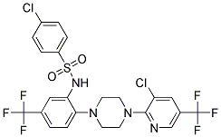 4-Chloro-N-(2-(4-(3-chloro-5-(trifluoromethyl)-2-pyridinyl)piperazino)-5-(trifluoromethyl)phenyl)benzenesulfonamide Struktur