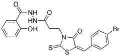 N'-(3-[(5E)-5-(4-Bromobenzylidene)-4-oxo-2-thioxo-1,3-thiazolidin-3-yl]propanoyl)-2-hydroxybenzohydrazide Struktur