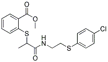 Methyl 2-((2-((2-((4-Chlorophenyl)sulfanyl)ethyl)amino)-1-methyl-2-oxoethyl)sulfanyl)benzenecarboxylate Struktur