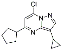 7-chloro-5-cyclopentyl-3-cyclopropylpyrazolo[1,5-a]pyrimidine Struktur