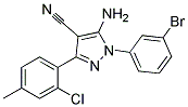 5-amino-1-(3-bromophenyl)-3-(2-chloro-4-methylphenyl)-1H-pyrazole-4-carbonitrile Struktur