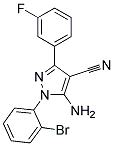 5-amino-1-(2-bromophenyl)-3-(3-fluorophenyl)-1H-pyrazole-4-carbonitrile Struktur