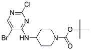 tert-butyl 4-[(5-bromo-2-chloropyrimidin-4-yl)amino]piperidine-1-carboxylate Struktur