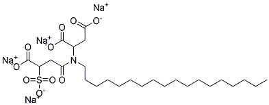 N-(N-Octadecyl)-N-(1,2-dicarboxyethyl) sulfosuccinamic acid, tetrasodium salt Struktur