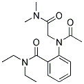 O-(N-ACETYL-N-(2-DIMETHYLAMINO-2-OXOETHYL)AMINO)-N,N-DIETHYLBENZAMIDE Struktur