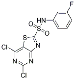 5,7-Dichlorothiazolo[4,5-d]pyrimidin-2-sulfonicacid(3-fluorophenyl)amide Struktur