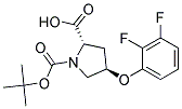 (2S,4R)-1-(tert-butoxycarbonyl)-4-(2,3-difluorophenoxy)pyrrolidine-2-carboxylic acid Struktur