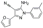 5-amino-3-furan-2-yl-1-(3-methylphenyl)-1H-pyrazole-4-carbonitrile Struktur