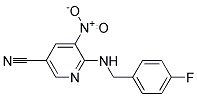 6-(4-Fluoro-benzylamino)-5-nitro-nicotinonitrile Struktur