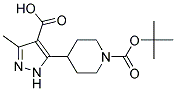 5-[1-(tert-butoxycarbonyl)piperidin-4-yl]-3-methyl-1H-pyrazole-4-carboxylic acid Struktur