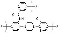 N-(2-(4-(3-Chloro-5-(trifluoromethyl)-2-pyridinyl)piperazino)-5-(trifluoromethyl)phenyl)-3-(trifluoromethyl)benzenecarboxamide Struktur