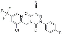 4-((3-Chloro-5-(trifluoromethyl)-2-pyridinyl)methyl)-2-(4-fluorophenyl)-3,5-dioxo-2,3,4,5-tetrahydro-1,2,4-triazine-6-carbonitrile Struktur