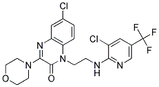 6-Chloro-1-(2-((3-chloro-5-(trifluoromethyl)-2-pyridinyl)amino)ethyl)-3-morpholino-2(1H)-quinoxalinone Struktur