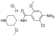 CIS-4-AMINO-5-CHLORO-2-METHOXY-N-(3-METHOXY-PIPERIDIN-4-YL)-BENZAMIDE HYDROCHLORIDE
 Struktur