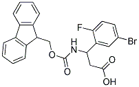 3-(5-bromo-2-fluorophenyl)-3-{[(9H-fluoren-9-ylmethoxy)carbonyl]amino}propanoic acid Struktur