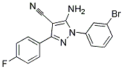 5-amino-1-(3-bromophenyl)-3-(4-fluorophenyl)-1H-pyrazole-4-carbonitrile Struktur