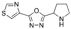 2-pyrrolidin-2-yl-5-(1,3-thiazol-4-yl)-1,3,4-oxadiazole Struktur