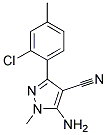 5-amino-3-(2-chloro-4-methylphenyl)-1-methyl-1H-pyrazole-4-carbonitrile Struktur