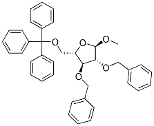 METHYL2,3-DI-O-BENZYL-5-O-TRITYL-A-L-ARABINOFURANOSIDE Struktur