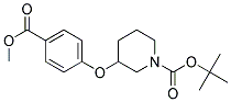 3-(4-Methoxycarbonyl-phenoxy)-piperidine-1-carboxylic acid tert-butyl ester Struktur