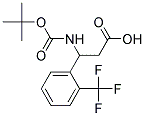 3-[(tert-butoxycarbonyl)amino]-3-[2-(trifluoromethyl)phenyl]propanoic acid Struktur