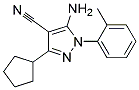 5-amino-3-cyclopentyl-1-(2-methylphenyl)-1H-pyrazole-4-carbonitrile Struktur