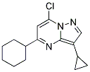 7-chloro-5-cyclohexyl-3-cyclopropylpyrazolo[1,5-a]pyrimidine Struktur