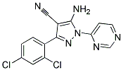 5-amino-3-(2,4-dichlorophenyl)-1-pyrimidin-4-yl-1H-pyrazole-4-carbonitrile Struktur