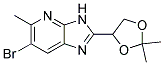 6-bromo-2-(2,2-dimethyl-1,3-dioxolan-4-yl)-5-methyl-3H-imidazo[4,5-b]pyridine Struktur