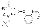 (2S,4R)-1-(tert-butoxycarbonyl)-4-(quinolin-8-yloxy)pyrrolidine-2-carboxylic acid Struktur