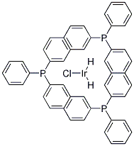 Dihydridochlorotris(triphenylphosphine) iridium Struktur