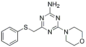 4-MORPHOLINO-6-PHENYLTHIOMETHYL-1,3,5-TRIAZIN-2-AMINE Struktur