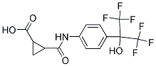 2-(N-(4-(2,2,2-Trifluoro-1-hydroxy-1-(trifluoromethyl)ethyl)phenyl)carbamoyl)cyclopropanecarboxylic acid Struktur