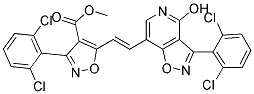 Methyl 3-(2,6-dichlorophenyl)-5-(2-(3-(2,6-dichlorophenyl)-4-hydroxyisoxazolo[4,5-c]pyridin-7-yl)vinyl)-4-isoxazolecarboxylate Struktur