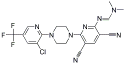 n'-(6-(4-(3-Chloro-5-(trifluoromethyl)-2-pyridinyl)piperazino)-3,5-dicyano-2-pyridinyl)-N,N-dimethylformimidamide Struktur