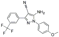 5-amino-3-[3-(trifluoromethyl)phenyl]-1-(4-methoxyphenyl)-1H-pyrazole-4-carbonitrile Struktur