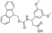 3-(3,5-dimethoxyphenyl)-3-{[(9H-fluoren-9-ylmethoxy)carbonyl]amino}propanoic acid Struktur