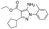 ethyl 5-amino-3-cyclopentyl-1-(2-methylphenyl)-1H-pyrazole-4-carboxylate Struktur