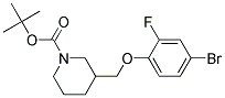 3-(4-Bromo-2-fluoro-phenoxymethyl)-piperidine-1-carboxylic acid tert-butyl ester Struktur