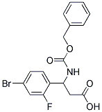 3-{[(benzyloxy)carbonyl]amino}-3-(4-bromo-2-fluorophenyl)propanoic acid Struktur