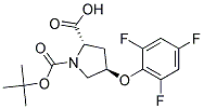 (2S,4R)-1-(tert-butoxycarbonyl)-4-(2,4,6-trifluorophenoxy)pyrrolidine-2-carboxylic acid Struktur