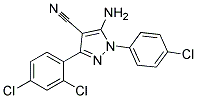 5-amino-1-(4-chlorophenyl)-3-(2,4-dichlorophenyl)-1H-pyrazole-4-carbonitrile Struktur